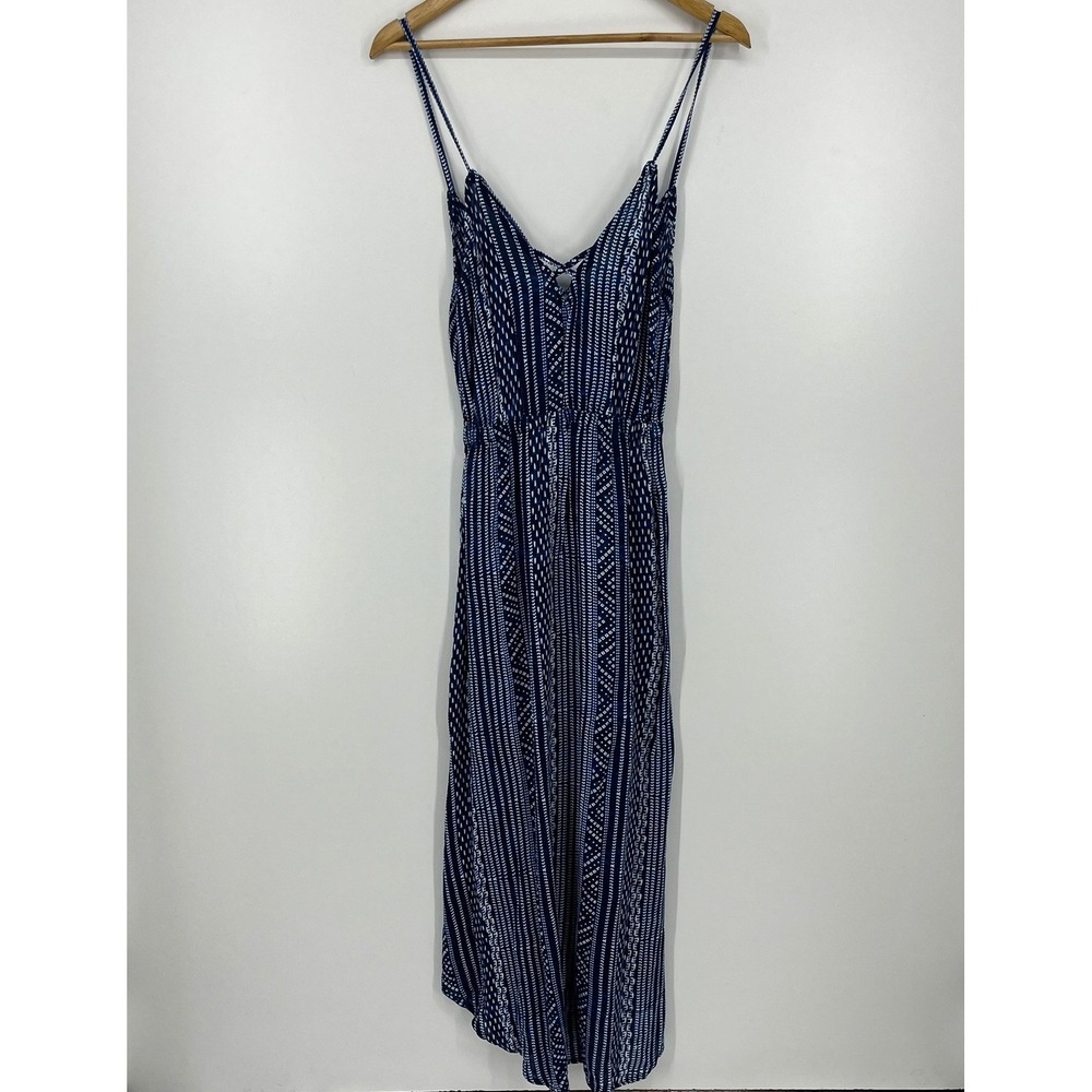 Rip Curl Womens Blue White Geometric Print Maxi Dress Beach Surf‎ Size XS